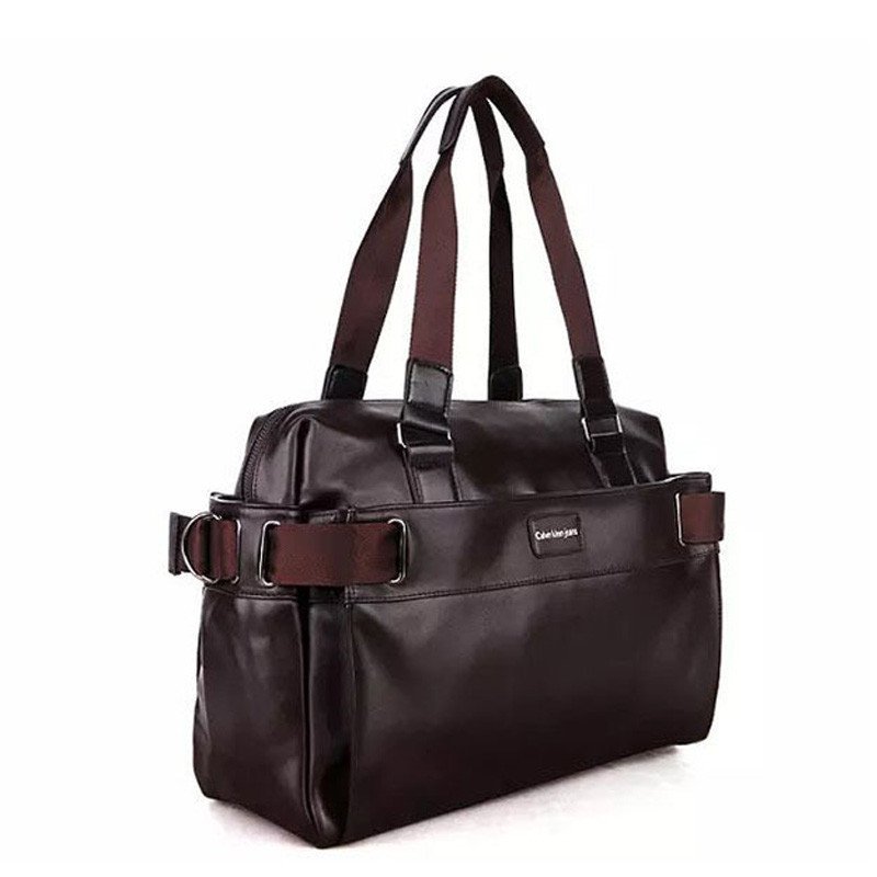 薇思黛 2016新款 韩版休闲单肩背包经典机车男士斜挎pu皮包手提时尚百搭包潮 咖啡色