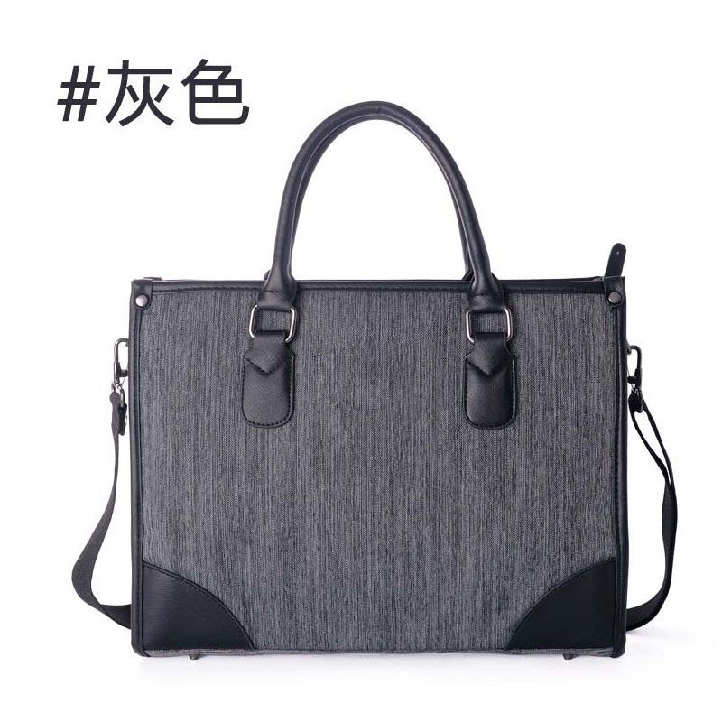 薇思黛 2016新款 欧美时尚潮流男士商务公文包手提包电脑男包单肩包男包 灰色