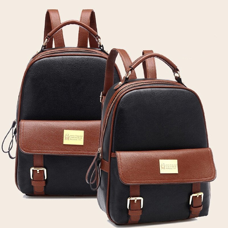 薇思黛 2016新款 韩版女包可爱卡通双肩背学生女包轻松小熊休闲包 黑色