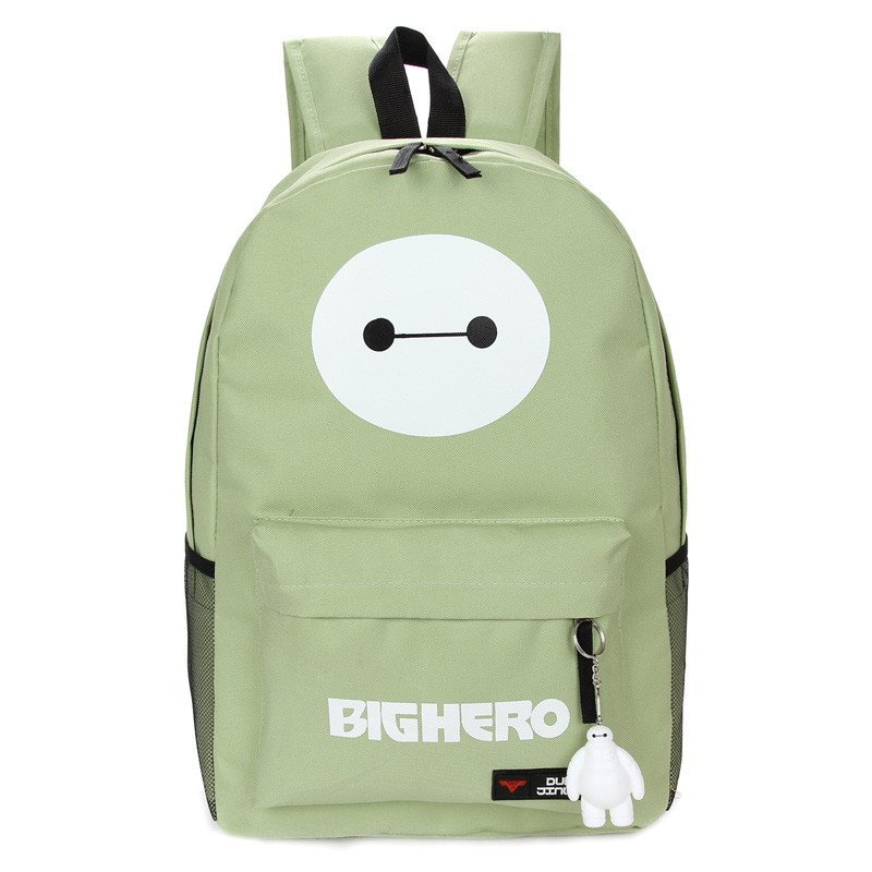 薇思黛 新款大白卡通双肩包背包男女背包韩版学院风学生书包 豆绿色