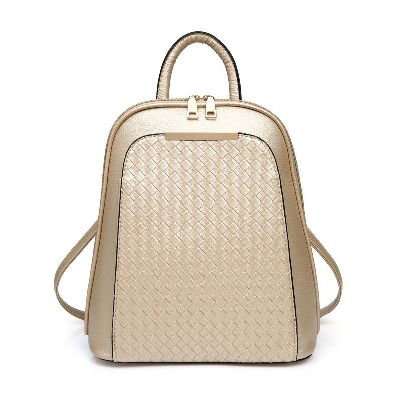 薇思黛2016新款PU女背包双肩包百搭女包双肩包多用包旅游包包 金色