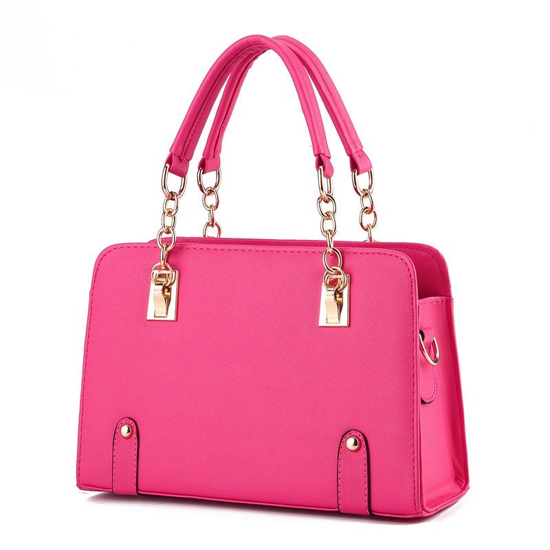 薇思黛2016新款单肩包 女时尚复古手提包女士包包女包 玫红色