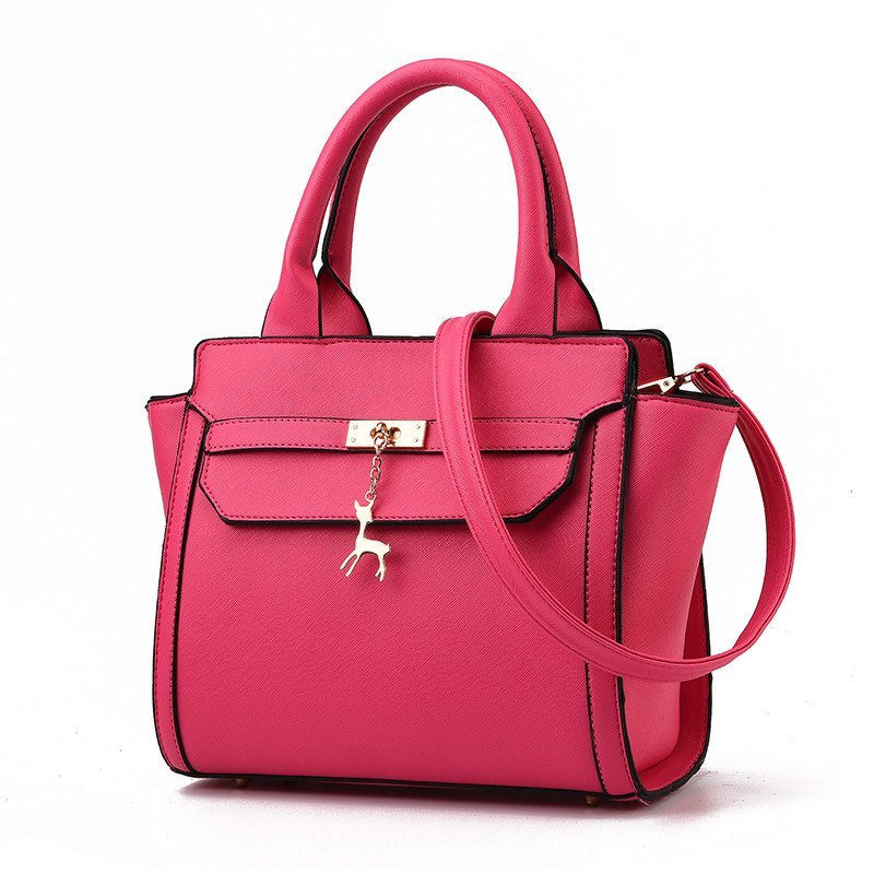 薇思黛女包单肩包女士斜挎包女士包 休闲大容量包手提单肩包 玫红色