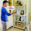 [苏宁超市]宝优妮厨房置物架落地多层收纳架微波炉架烤箱架子家用电器储物架 DQ1209 象牙色