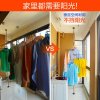 【苏宁超市】宝优妮单杆晾衣架顶天立地衣架室内不锈钢升降家用阳台伸缩晒衣架 DQ0777-B冷灰色