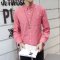 M2monLine 长袖衬衫男2016夏季男装衬衫 新款时尚男士短袖上衣 潮男韩版纯色修身长袖衬衣 XXXL 绿色