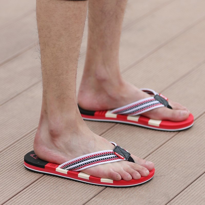 赫舟思2016夏季男鞋透气人字拖男士拖鞋夹脚沙滩休闲凉拖鞋男 棕色 38