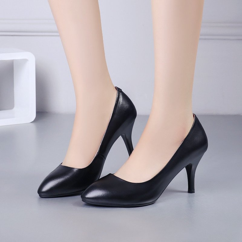 peet dullaert2016新款头层牛皮高跟鞋女鞋四季单鞋尖头浅口细跟职场