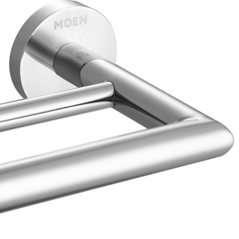 moen摩恩卫生间太空铝五金挂件套装浴室毛巾杆铝合金浴巾架挂钩 双层