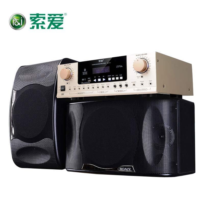 索爱 CK-M2卡拉OK音箱唱K歌家用功放音响套装专业会议卡包KTV音响 CK-M2音箱一对+8115套装