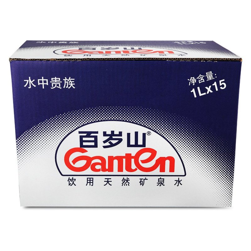 【苏宁超市】景田 百岁山 饮用天然矿泉水1L*15瓶 箱装 水饮料