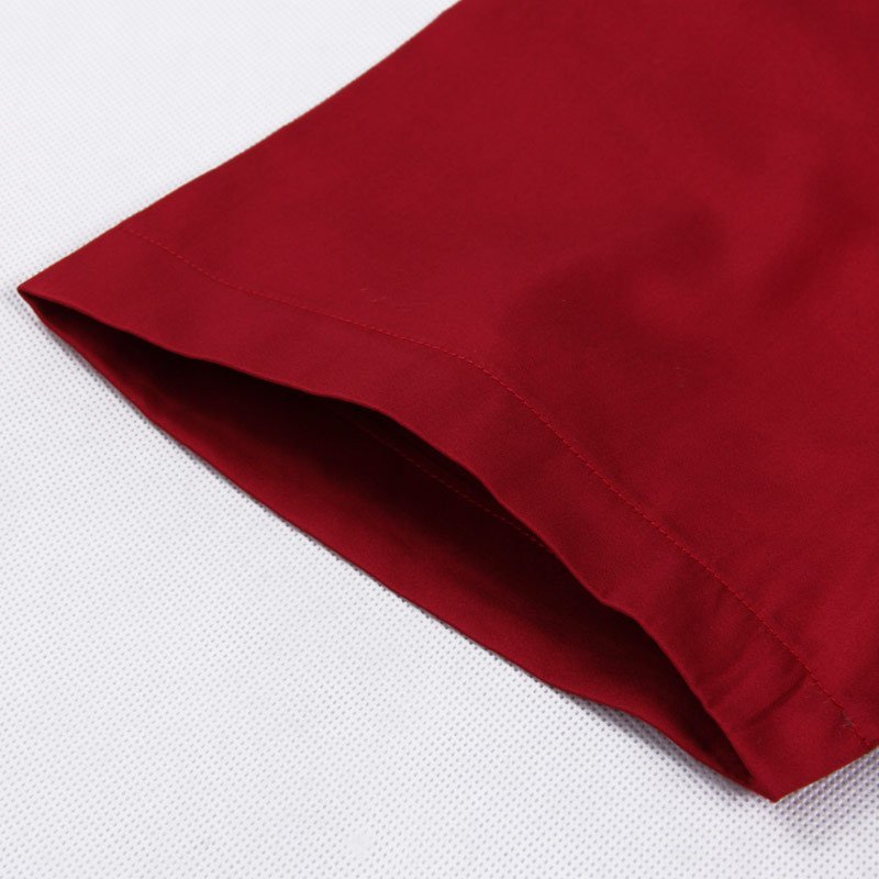 恒源祥夏季短袖衬衣男士白色黑色红色本命年商务休闲正装纯棉纯色立领