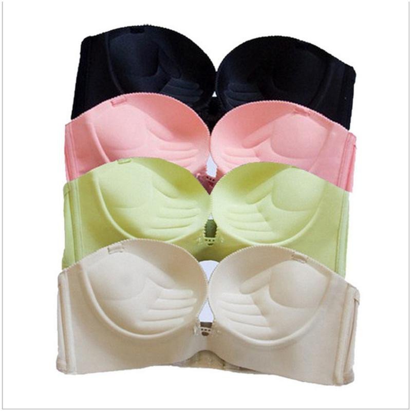 艾凝雪文胸升级版亚当之手按摩柔珠光面无痕聚拢内衣80c黑色