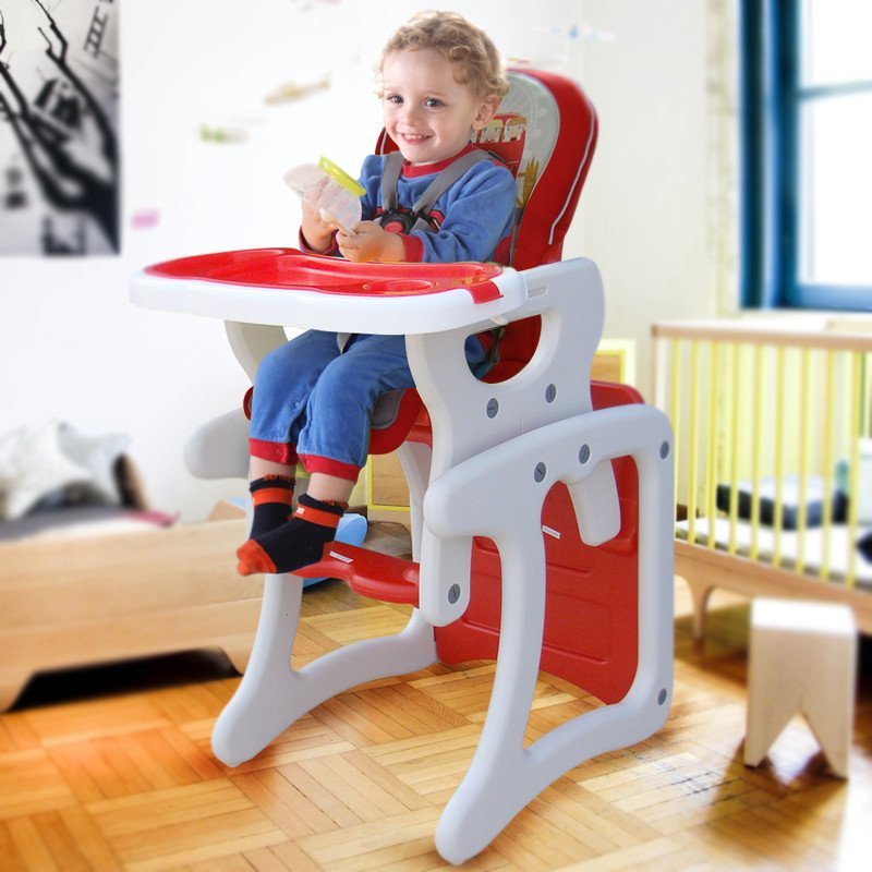 宝贝星球 宝宝餐椅 儿童餐椅 儿童学习桌 多功能饭桌椅 BBYAMI 红色