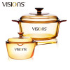 康宁（VISIONS）锅具套装vs32+VSP1 晶彩透明玻璃3.25L汤锅1L奶锅