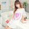 睡衣女夏季新品棉质少女睡裙休闲纯色麦穗桃心PINK家居服短裙 L HT-160#麦穗pink白色