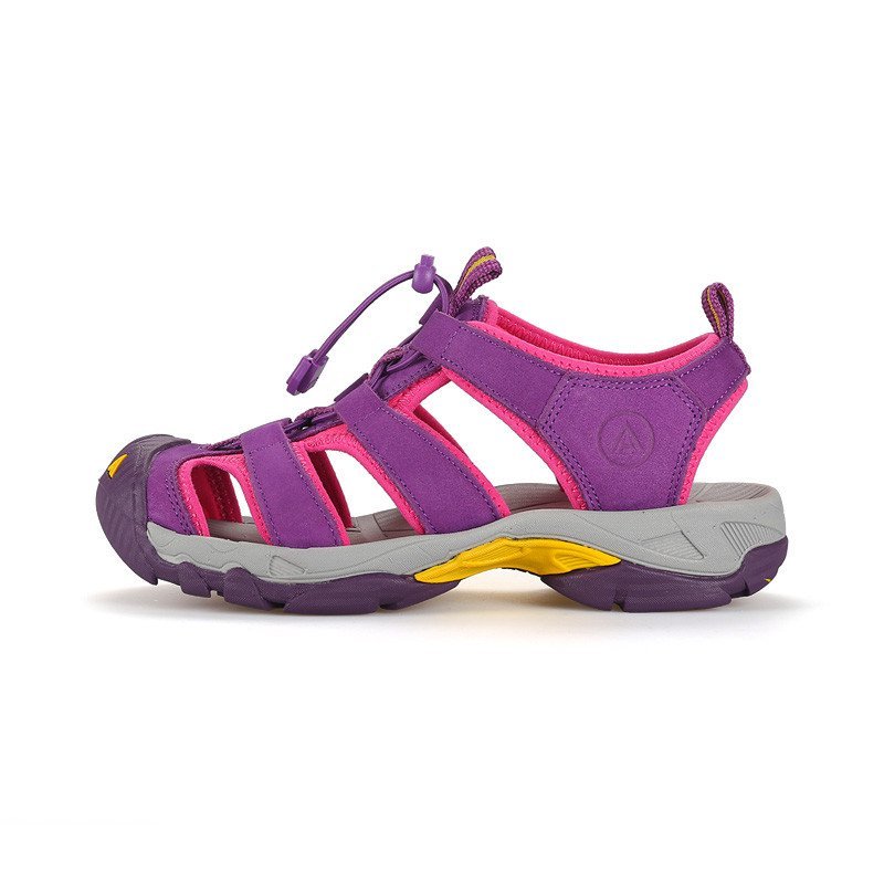 悍途2022年夏季运动包头凉鞋女新款时装平底防滑户外沙滩鞋溯溪鞋 紫色-9110款 40码