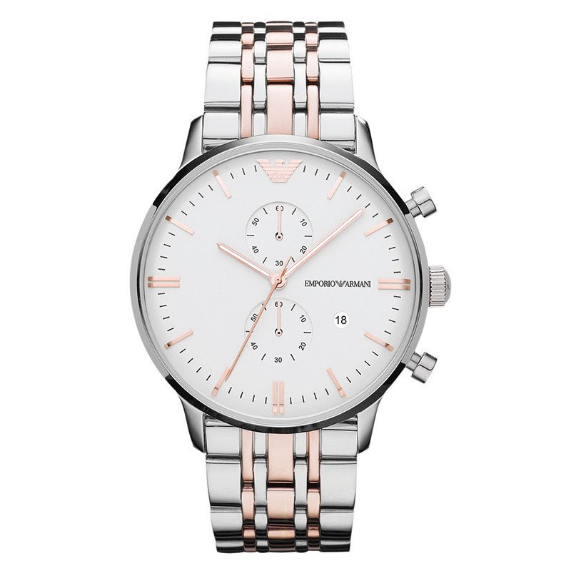 阿玛尼(emporio armani) 商务休闲钢带石英男表 ar0399 ar0399高清