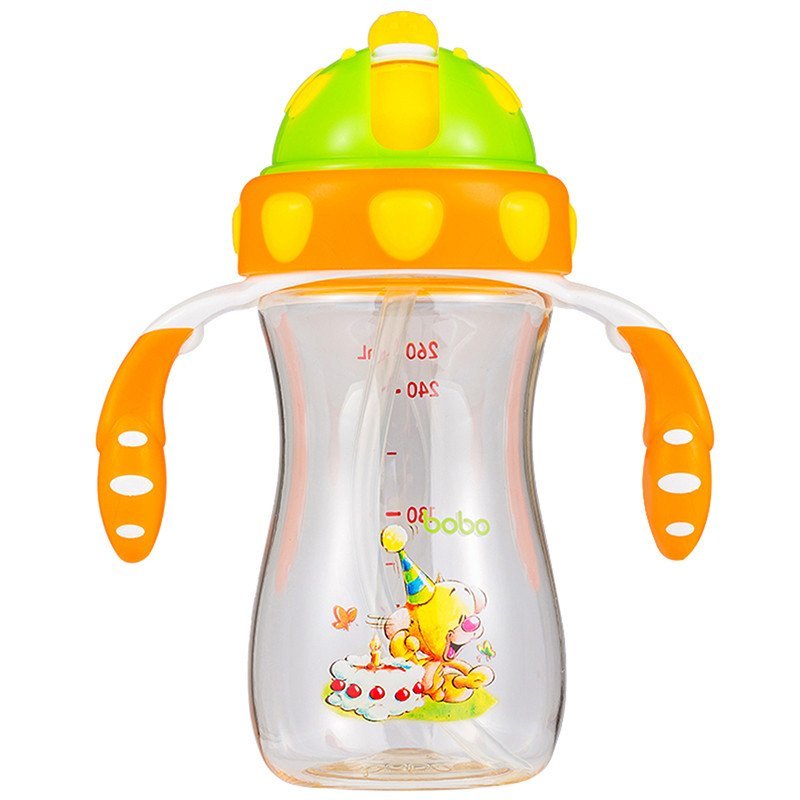 乐儿宝（bobo）PPSU一瓶两用学饮杯260ML 橙色 适用6个月以上 水杯水壶