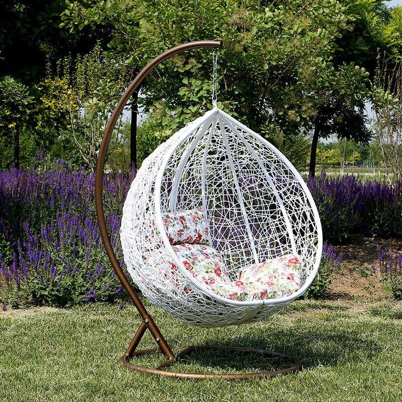 彩色风 吊篮 藤椅休闲吊椅鸟巢懒人摇椅水滴吊篮 棕色 彩色风椅子 d-3