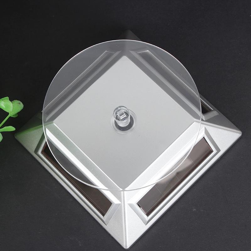 密迪尔 太阳能自动旋转架 底座展示架 柜台托架 液晶银色（圆盘）