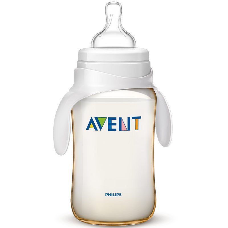 飞利浦 AVENT 新安怡宽口径经典PES奶瓶11oz/330毫升单个装带把手 SCF666/19 英国原装进口