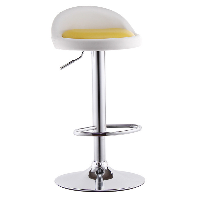迈亚家具 时尚吧台椅酒吧椅吧椅 高脚升降凳子 欧式吧台凳 现代简约吧凳前台椅子 高款-内黄外白.