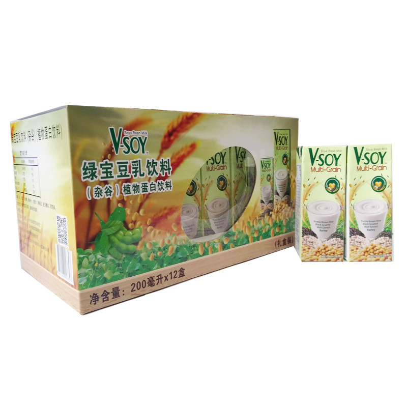 绿宝V-SOY豆乳饮料（杂粮）200ml*12礼盒装 泰国进口