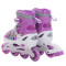 迪士尼旱冰鞋轮滑鞋儿童溜冰鞋套装可调节大小伸缩PU前轮闪光轮滑冰鞋DCY41181 35-38码 紫色