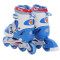 迪士尼旱冰鞋轮滑鞋儿童溜冰鞋套装可调节大小伸缩PU前轮闪光轮滑冰鞋DCY41181 31-34码 蓝色