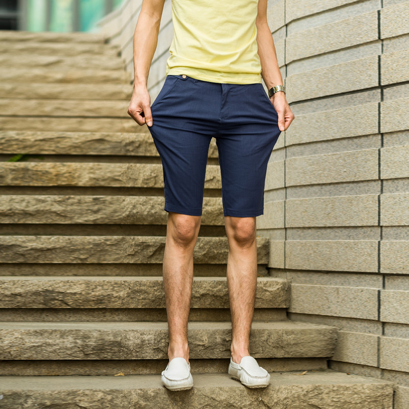休闲裤男秋冬直筒修身男士小脚裤纯棉弹力韩版收腿长裤显瘦男裤子 34 MP-909深灰（九分）