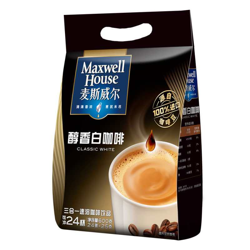 麦斯威尔 醇香白咖啡 600g/包 （25g×24条）