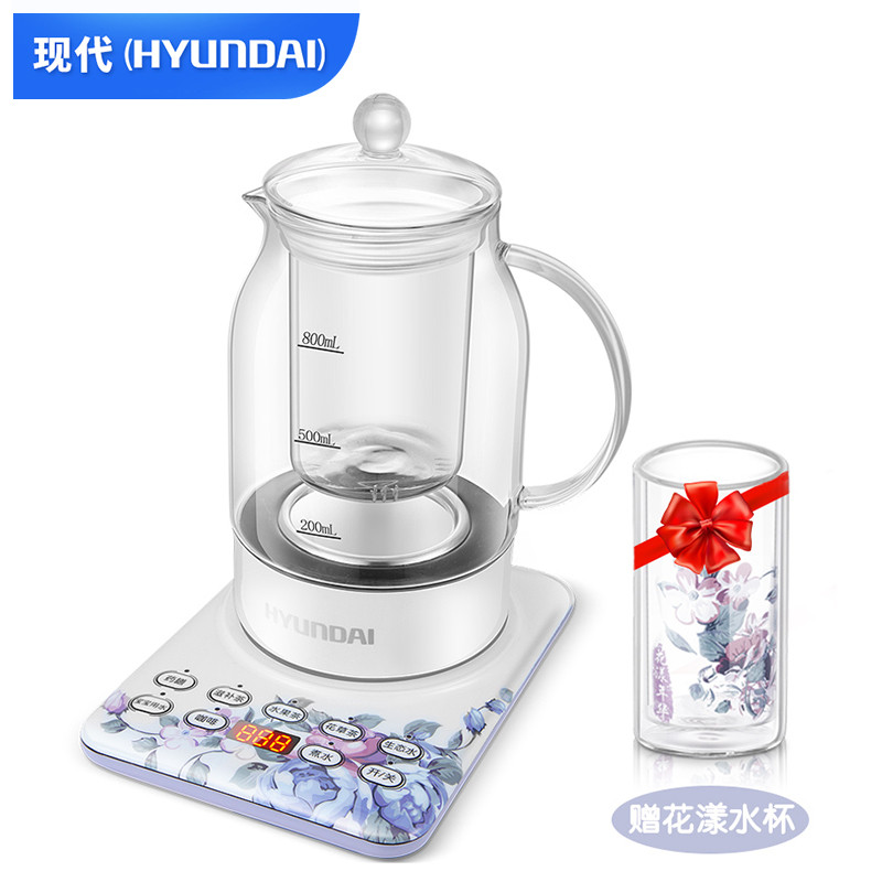 现代（HYUNDAI）QC-YS67养生壶 多功能煮茶壶 玻璃电水壶 养生杯 全自动煎药壶