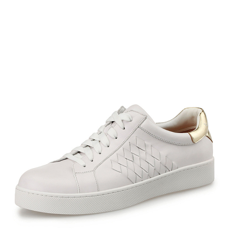 Lucky Ozasec潮流休闲运动鞋男鞋透气舒适球鞋板鞋头层牛皮小白鞋 休闲运动鞋 板鞋 金色 男款40