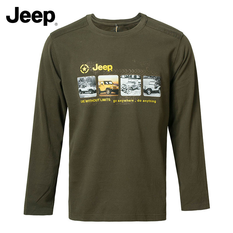 JEEP/吉普男士商务休闲长袖T恤衫JW13KT138 180/96B(54) N7