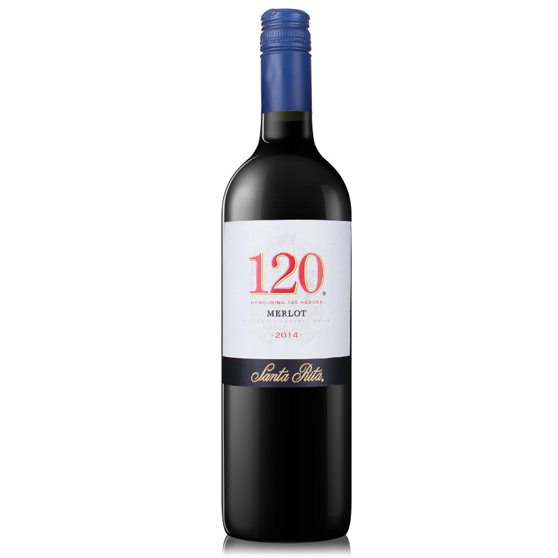 智利原瓶进口 桑塔丽塔 120梅洛干红葡萄酒 750ml