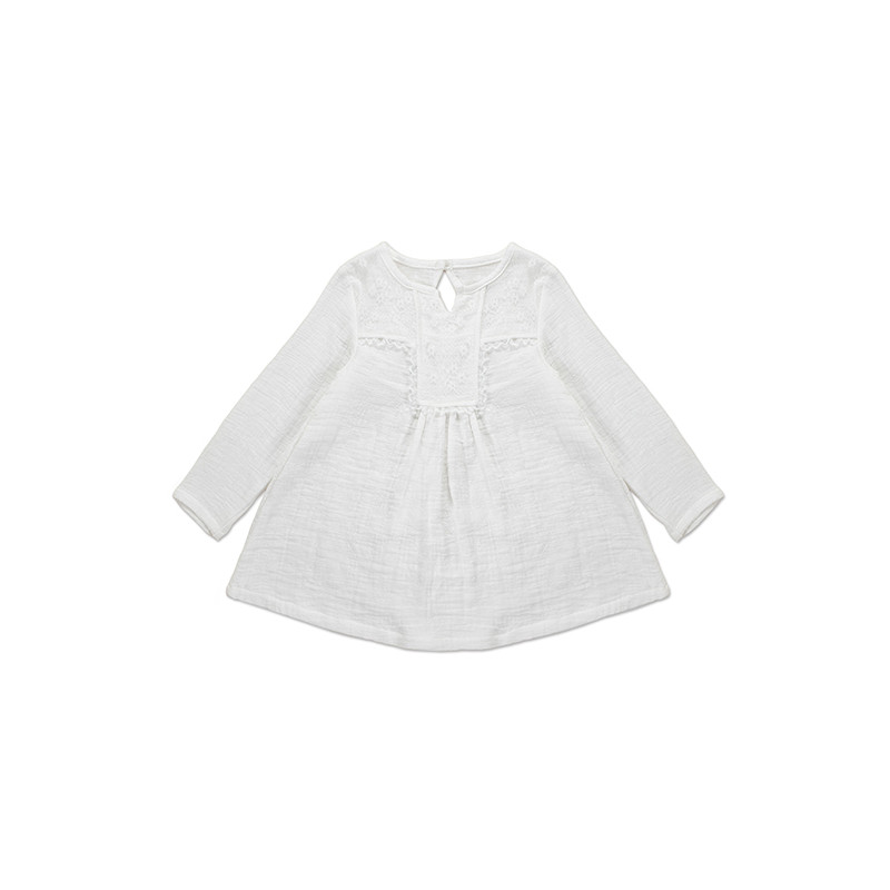 长袖韩版连衣裙 100cm 米白