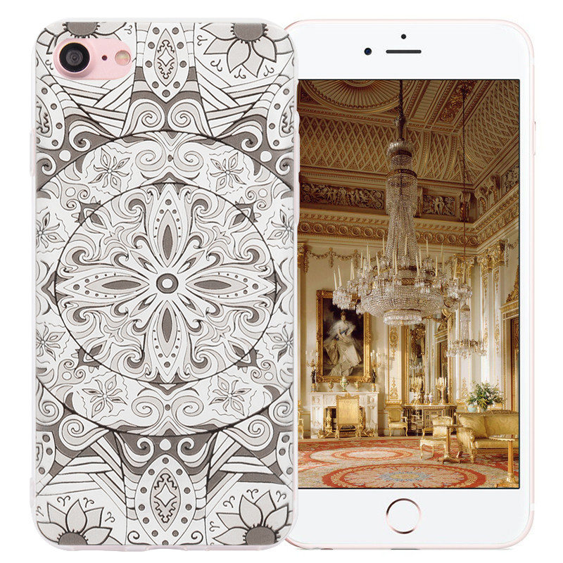 ESCASE 苹果iPhone 8Plus手机壳 苹果7plus保护壳 苹果8P保护套软壳 插画浮雕 手机壳膜套装通用
