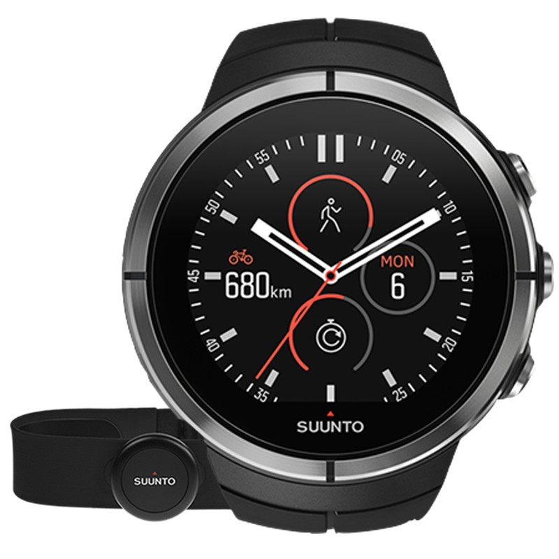 颂拓(SUUNTO)斯巴达极限运动表精钢黑心率SS022951000