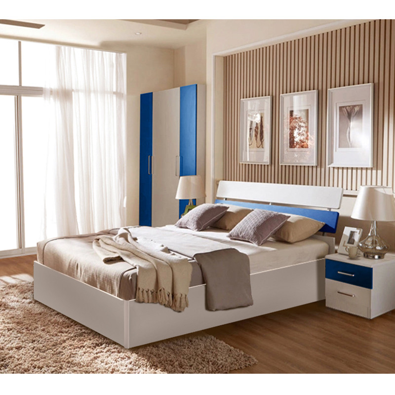 单人床布艺床儿童床双软靠床1.2米1.5米1.8米小户型床卧室家具套装组合气压高箱床储物床 深邃蓝高箱床1.5*1.9米