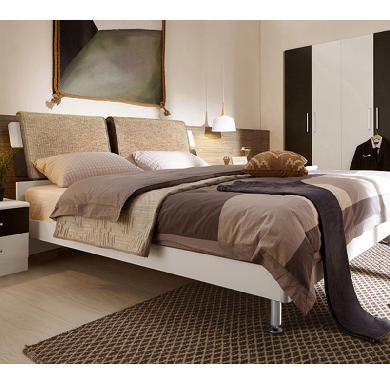 单人床布艺床儿童床双软靠床1.2米1.5米1.8米小户型床卧室家具套装组合气压高箱床储物床 枫木纹高箱床1.5*2.0米