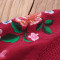 裂帛2016秋装新款刺绣电脑提花高领插肩长袖毛织连衣裙女51160523 L 红色