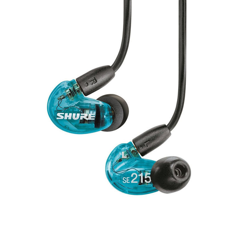 舒尔（Shure） SE215 蓝色 音乐耳机隔音入耳式耳机