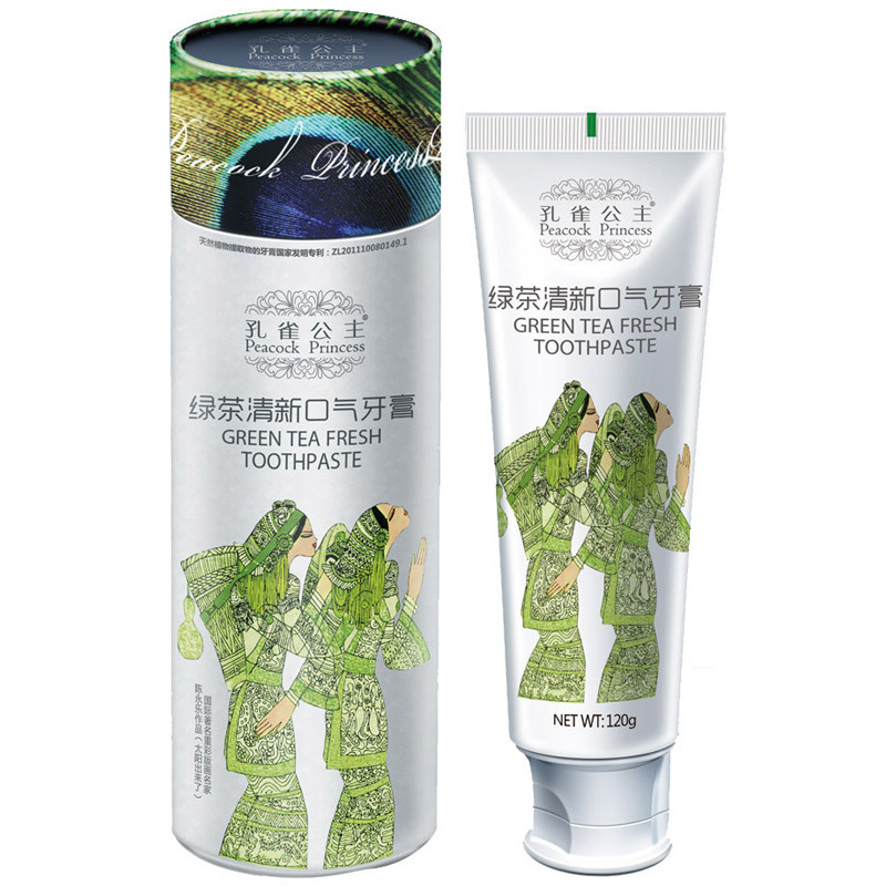 孔雀公主绿茶清新口气牙膏120g