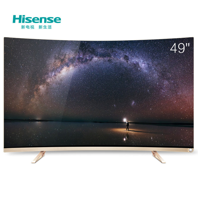 海信VIDAA（Hisense）LED49V1U 49英寸 4K 64位真14核HDR 16GB 金属智能(香槟金)