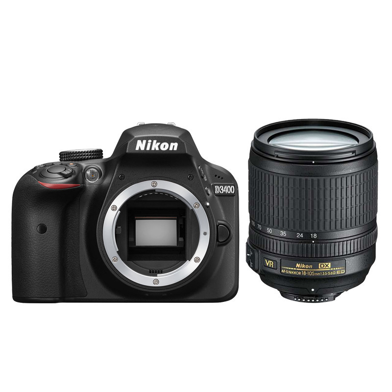 尼康 数码单反相机D3400（18-105mm f/3.5-5.6G VR Kit）+包+卡