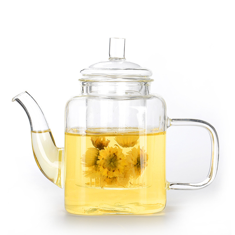 艺宏堂加厚玻璃花茶壶耐高温玻璃水壶泡茶壶大容量玻璃壶带过滤内胆耐高温 花茶壶 玻璃壶 方形壶