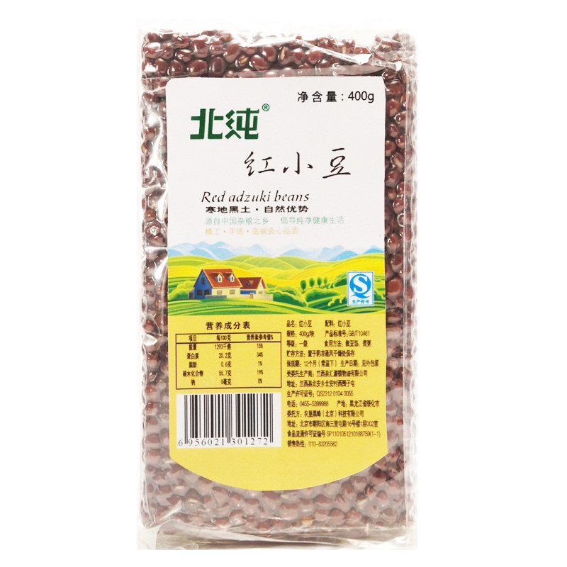 【苏宁超市】北纯 黑土杂粮 红小豆400g/袋 米面粮油 杂粮 五谷杂粮 粗粮 八宝粥腊八粥杂粮粥（真空包装）