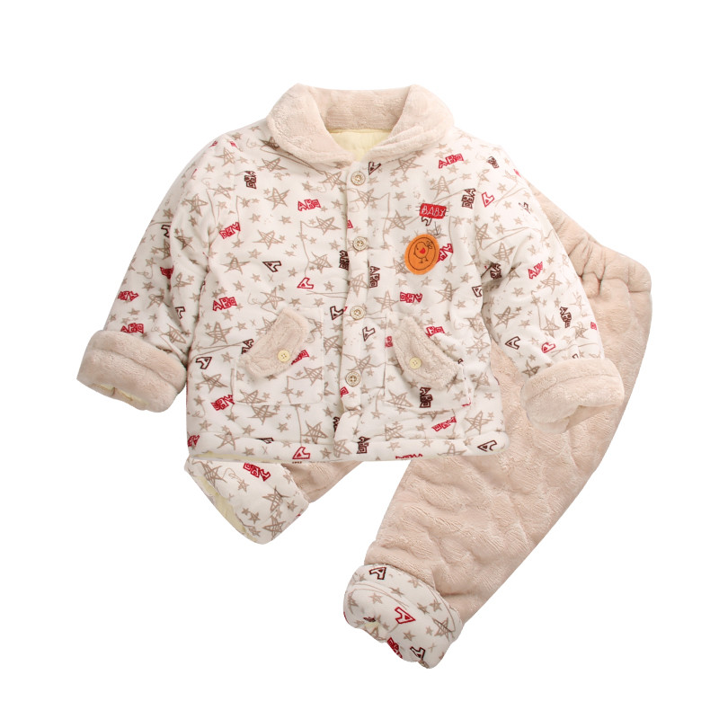 康贝方 婴儿外出服新生儿衣服 加厚保暖棉套 男女宝宝秋冬童装棉套 #5513 100cm 5513卡其色
