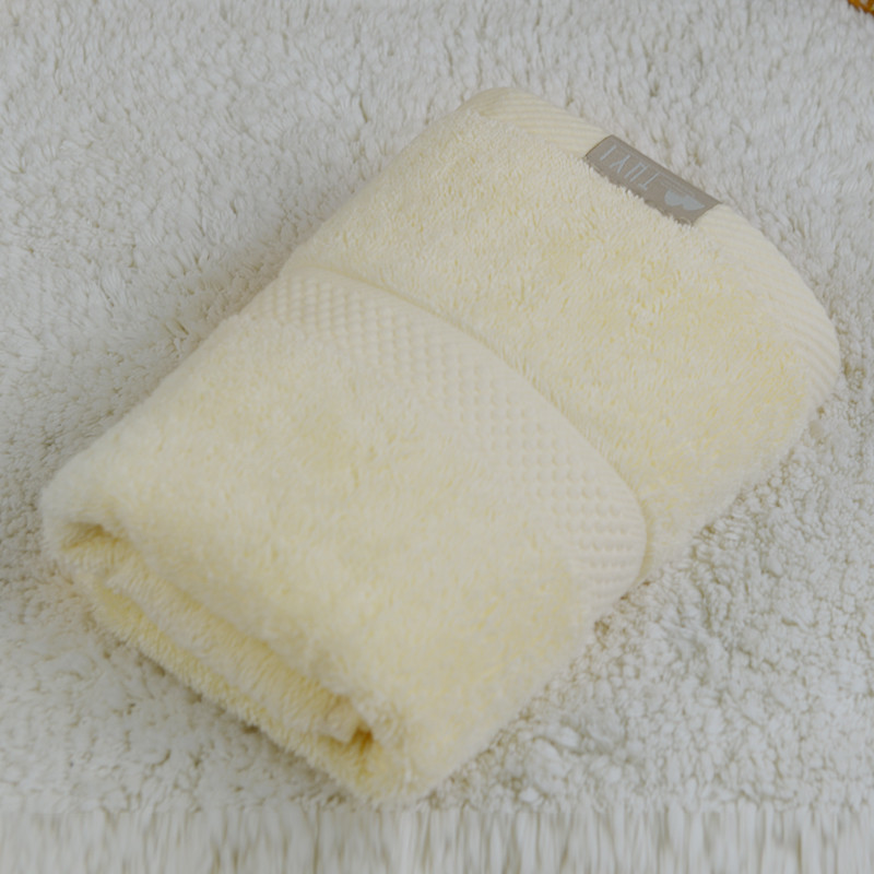 毛巾纯棉加大加厚面巾成人洗脸巾全棉吸水男女士 40*75cm180g 浅黄色